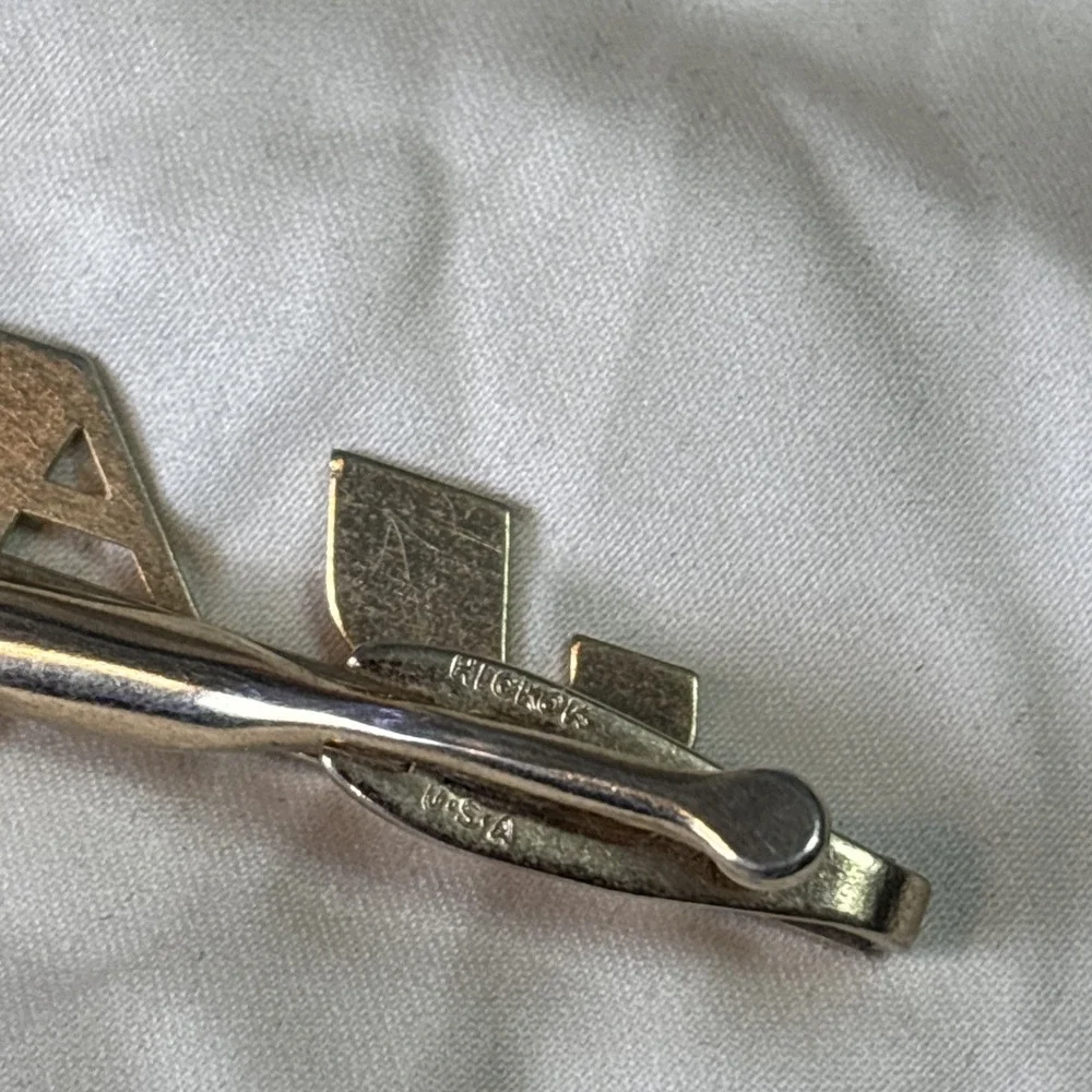 Vintage Hickok USA Tie Clip w/‎ Tie Tack PARTS Repair 2-Piece Lot